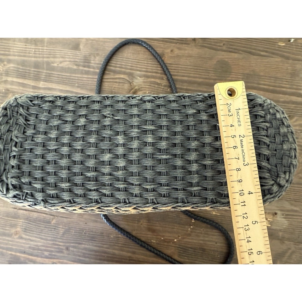 Vintage Brighton Straw & Leather Purse Tote Bag Woven Braided Straps-Tan Black - Picture 15 of 16
